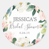 エアリー赤面ブライダルシャワーフェイスステッカー ラウンドシール (正面)