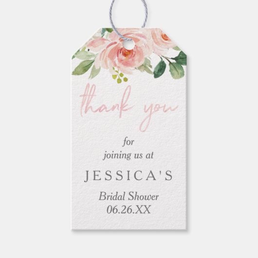 エアリー赤面ブライダルシャワーメッセージカード ギフトタグ (正面)
