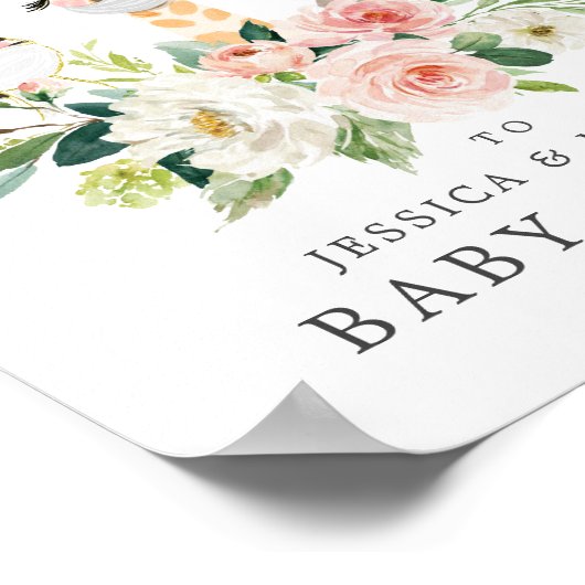 エアリー赤面動物赤ちゃんシャワー歓迎サイン ポスター (角)