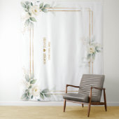 エアリー グリーンネリー ホワイト フローラル フォト プロップ ウェディング タペストリー (インサイチュ)