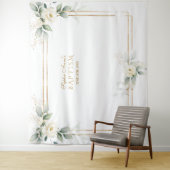 エアリー グリー ネイチャー ホワイト フラワーズ フォト プロップ 洗礼 タペストリー (インサイチュ)