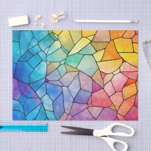 エアリー スペクトラム レインボー デコパージュ 薄葉紙 (クラフト)