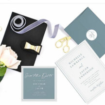 エアリー パステル | スクエア セーブ・ザ・デート カード