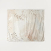 エアリー・ボヘミアンフラワーの植物学的ストリングアートデザイン タペストリー (正面(横))