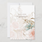 エアリー ボーホー パンパス グラス ライト ピーチ ウェディング セーブザデート (裏面)