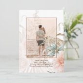 エアリー ボーホー パンパス グラス ライト ピーチ ウェディング セーブザデート (スタンド正面)