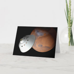 エアロシェルカプセル型の宇宙船が火星に接近する。 カード