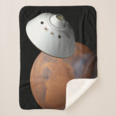 エアロシェルカプセル型の宇宙船が火星に接近する。 シェルパブランケット (正面)