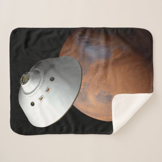 エアロシェルカプセル型の宇宙船が火星に接近する。 シェルパブランケット (正面(横))