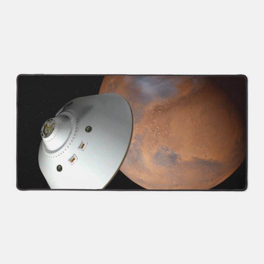 エアロシェルカプセル型の宇宙船が火星に接近する。 デスクマット (正面)