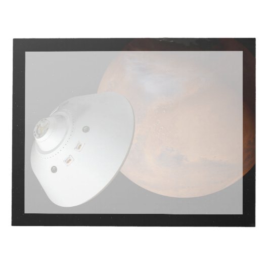 エアロシェルカプセル型の宇宙船が火星に接近する。 ノートパッド (正面)