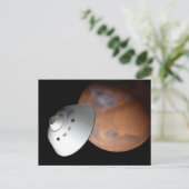 エアロシェルカプセル型の宇宙船が火星に接近する。 ポストカード (スタンド正面)