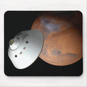 エアロシェルカプセル型の宇宙船が火星に接近する。 マウスパッド (正面)