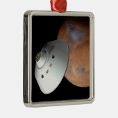 エアロシェルカプセル型の宇宙船が火星に接近する。 メタルオーナメント (右)