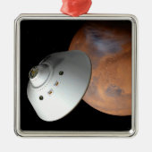 エアロシェルカプセル型の宇宙船が火星に接近する。 メタルオーナメント (正面)