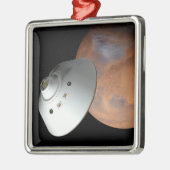 エアロシェルカプセル型の宇宙船が火星に接近する。 メタルオーナメント (左)