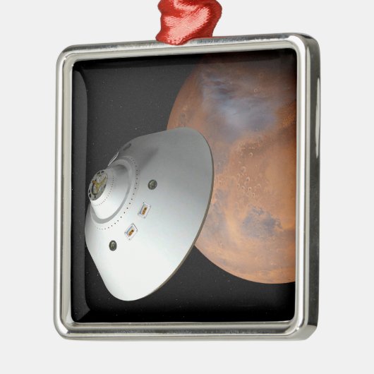 エアロシェルカプセル型の宇宙船が火星に接近する。 メタルオーナメント (左)
