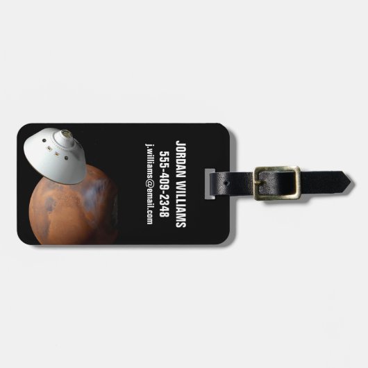 エアロシェルカプセル型の宇宙船が火星に接近する。 ラゲッジタグ (正面横)