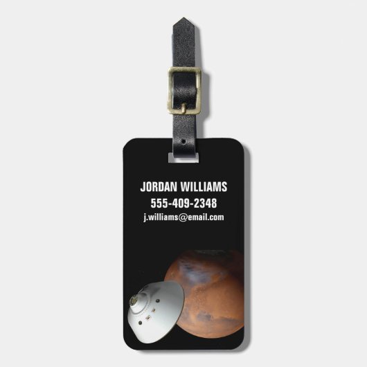 エアロシェルカプセル型の宇宙船が火星に接近する。 ラゲッジタグ (正面縦)