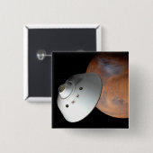 エアロシェルカプセル型の宇宙船が火星に接近する。 缶バッジ (正面&裏面)