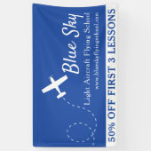 エアロバティック白モダン青の航空事業 横断幕 (縦)