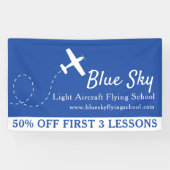 エアロバティック白モダン青の航空事業 横断幕 (横)