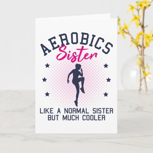 エアロビクス姉妹ことわざ体操おもしろい用ギフト カード (黄色い花)