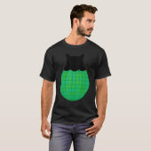 エアロビクス ディスコボール 緑 自然 黒猫 ディスコ Tシャツ (正面フル)