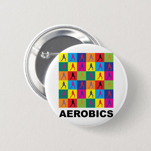 エアロビクス 缶バッジ (正面&裏面)