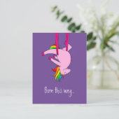 エアーおもしろいシルクユニコーンこ生まれこの方法 ポストカード (スタンド正面)