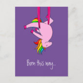 エアーおもしろいシルクユニコーンこ生まれこの方法 ポストカード (正面)