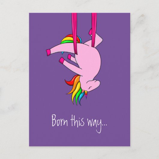 エアーおもしろいシルクユニコーンこ生まれこの方法 ポストカード (正面)