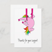 エアーおもしろいシルクユニコーンサンキューカード サンキューカード (正面/裏面)