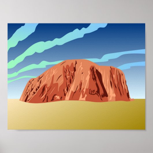 エアーズロックオーストラリアアート ポスター (正面)