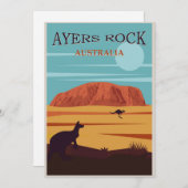 エアーズロックオーストラリアヴィンテージ旅行フラットカード (正面/裏面)