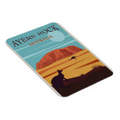 エアーズロックオーストラリアヴィンテージ旅行ポスター マグネット (右側)