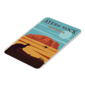 エアーズロックオーストラリアヴィンテージ旅行ポスター マグネット (左側)