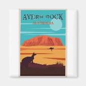 エアーズロックオーストラリア、ウルル旅行ポスター マグネット (正面)