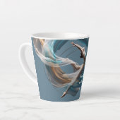 エアー飛んでいるヨガインストラクターピラティスフィットネス カフェラテマグ (左アングル)