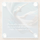 エアー飛んでいるヨガインストラクターピラティスフィットネス ガラスコースター (裏面)