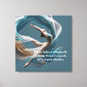 エアー飛んでいるヨガインストラクターピラティスフィットネス キャンバスプリント (正面)