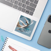 エアー飛んでいるヨガインストラクターピラティスフィットネス シール (ノートパソコンとiPhone)