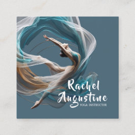 エアー飛んでいるヨガインストラクターピラティスフィットネス スクエア名刺
