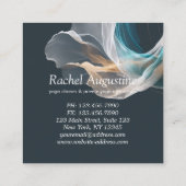 エアー飛んでいるヨガインストラクターピラティスフィットネス スクエア名刺 (裏面)