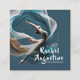 エアー飛んでいるヨガインストラクターピラティスフィットネス スクエア名刺