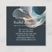 エアー飛んでいるヨガインストラクターピラティスフィットネス スクエア名刺 (裏面)