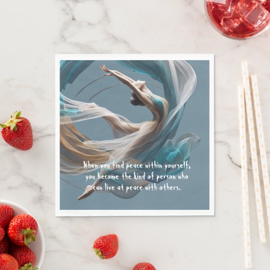 エアー飛んでいるヨガインストラクターピラティスフィットネス スタンダードランチョンナプキン (インサイチュ)