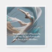 エアー飛んでいるヨガインストラクターピラティスフィットネス スタンダードランチョンナプキン (正面)