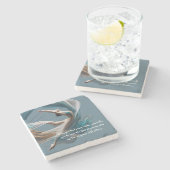 エアー飛んでいるヨガインストラクターピラティスフィットネス ストーンコースター (横)