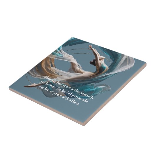 エアー飛んでいるヨガインストラクターピラティスフィットネス タイル (側面)